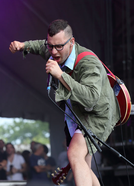 Lead guitarist of Fun., Jack Antonof, performs at Lollapalooza 2014