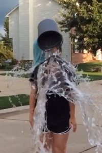 Junior Carmen VanDyke takes on the ALS Ice Bucket challenge.