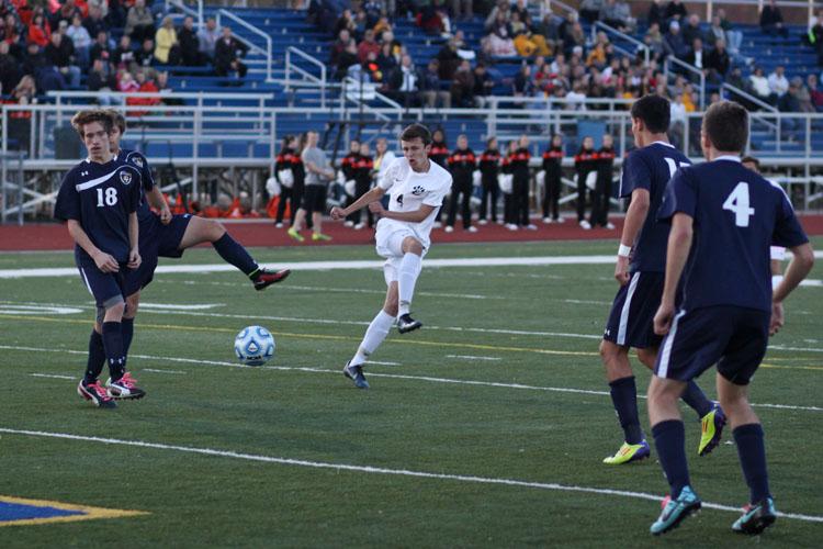 Drew Flaugher scores a goal in the sectional semi final game vs Ofallon