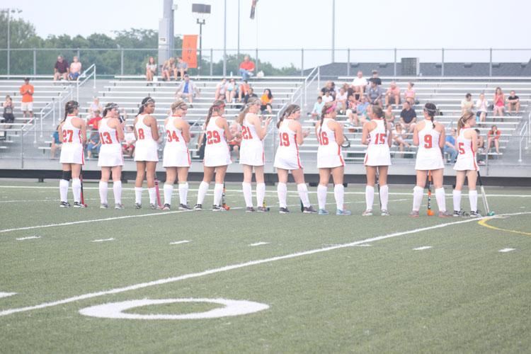 The Tigers line up during their Orange and Black Scrimmage. 