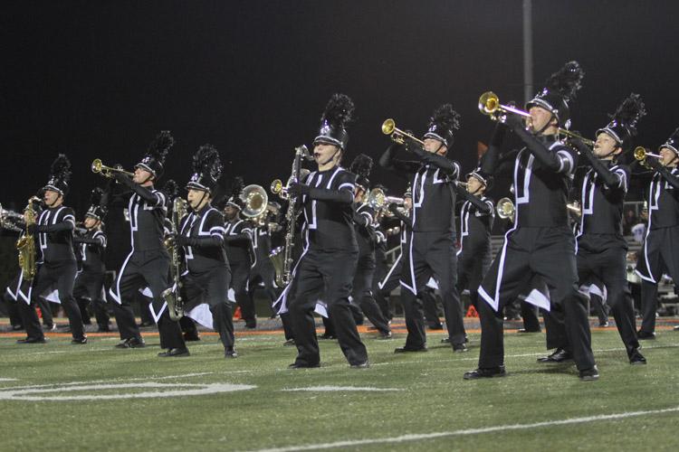 The Marching Tigers perform this year's halftime show "Our Sanctuary: Banded Together."
