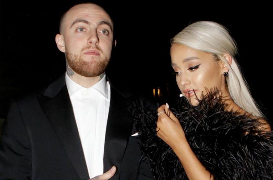 Mac Miller and Ariana Grande earlier this year, before Grande ended their relationship in May 2018.