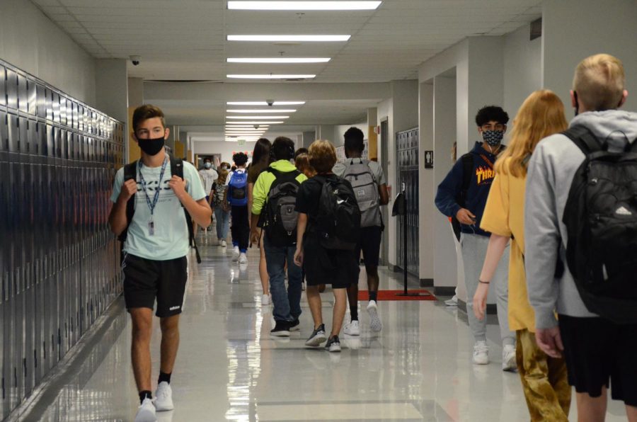 Fewer students attending classes mean less-crowded hallways.