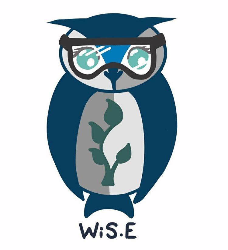 The W.i.S.E. logo, created by senior Elannore Bester, is featured prominently on the groups site.