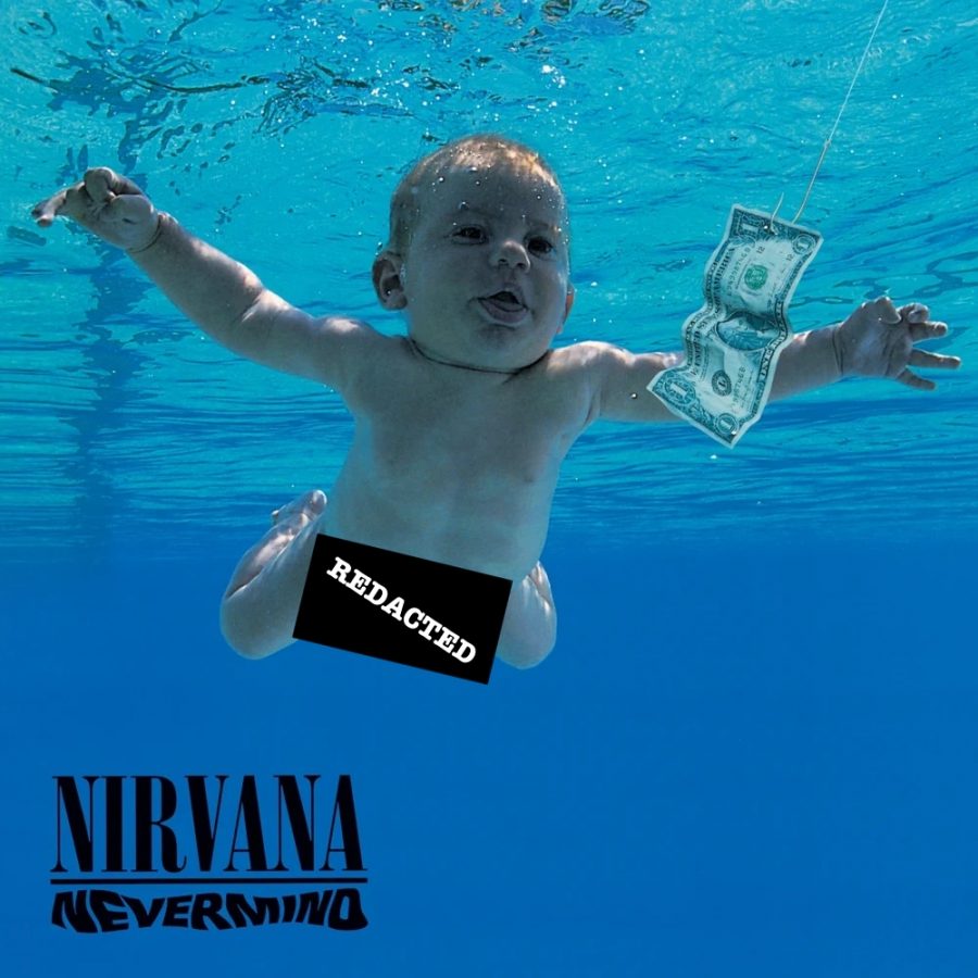 Album cover of Nirvana's album "Nevermind," released 1991.  