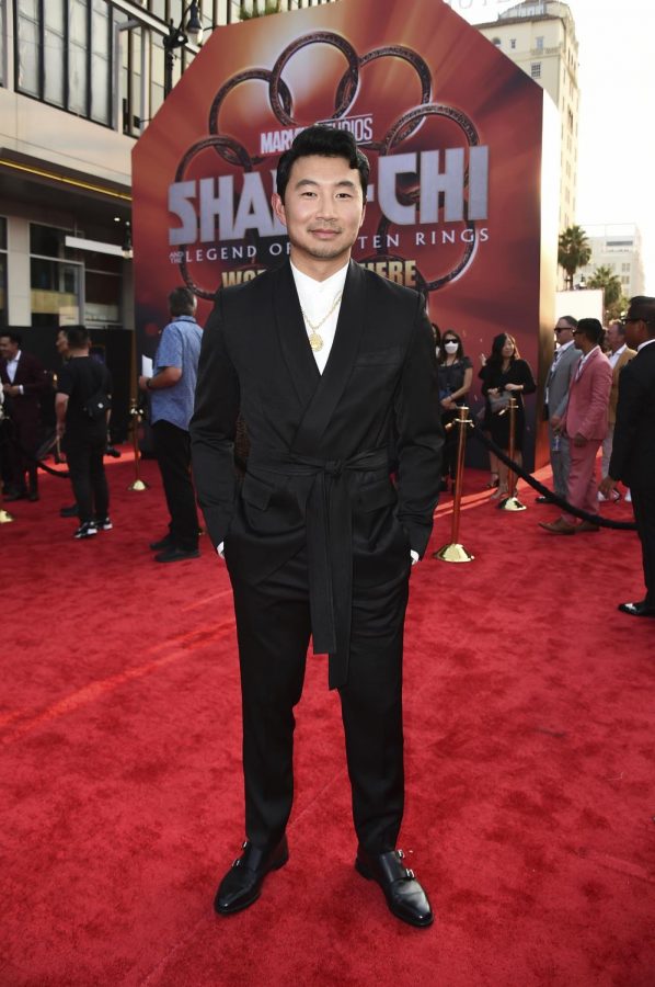 Star of "Shang-Chi," Simu Liu on the red carpet at the movie's premiere