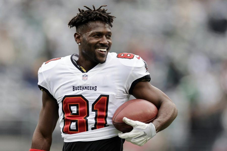 Wide receiver for the Tampa Bay Buccaneers, Antonio Brown, at a Jan. 2 game against the New York Jets before he walked off.   