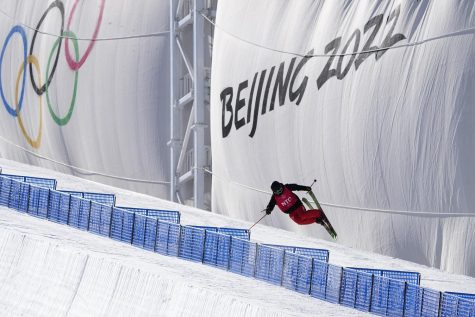 A skier practices for the 2022 Beijing Olympics