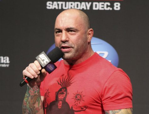 Podcaster Joe Rogan at a UFC weigh-in in Seattle on Dec.7, 2012