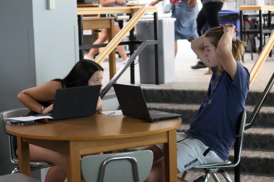 Students looking anxious on the first day of the 2022-23 school year.