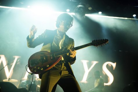 Arctic Monkeys lead singer Alex Turner performs at a 2018 concert in Atlanta.