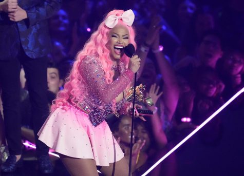 Nicki Minaj accepts the video vanguard award at the MTV Video Music Awards at the Prudential Center on Sunday, Aug. 28, 2022, in Newark, N.J.