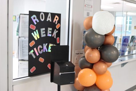 The ROAR Week ticket box sits outside the main office.