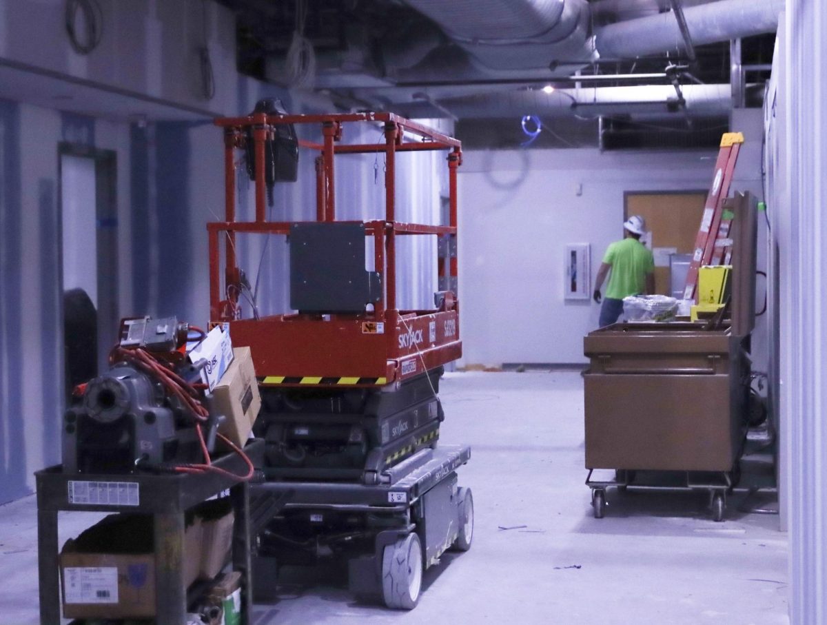 Workers make progress on new classroom construction during the week of Aug. 7. Classrooms opened to students Aug. 17.