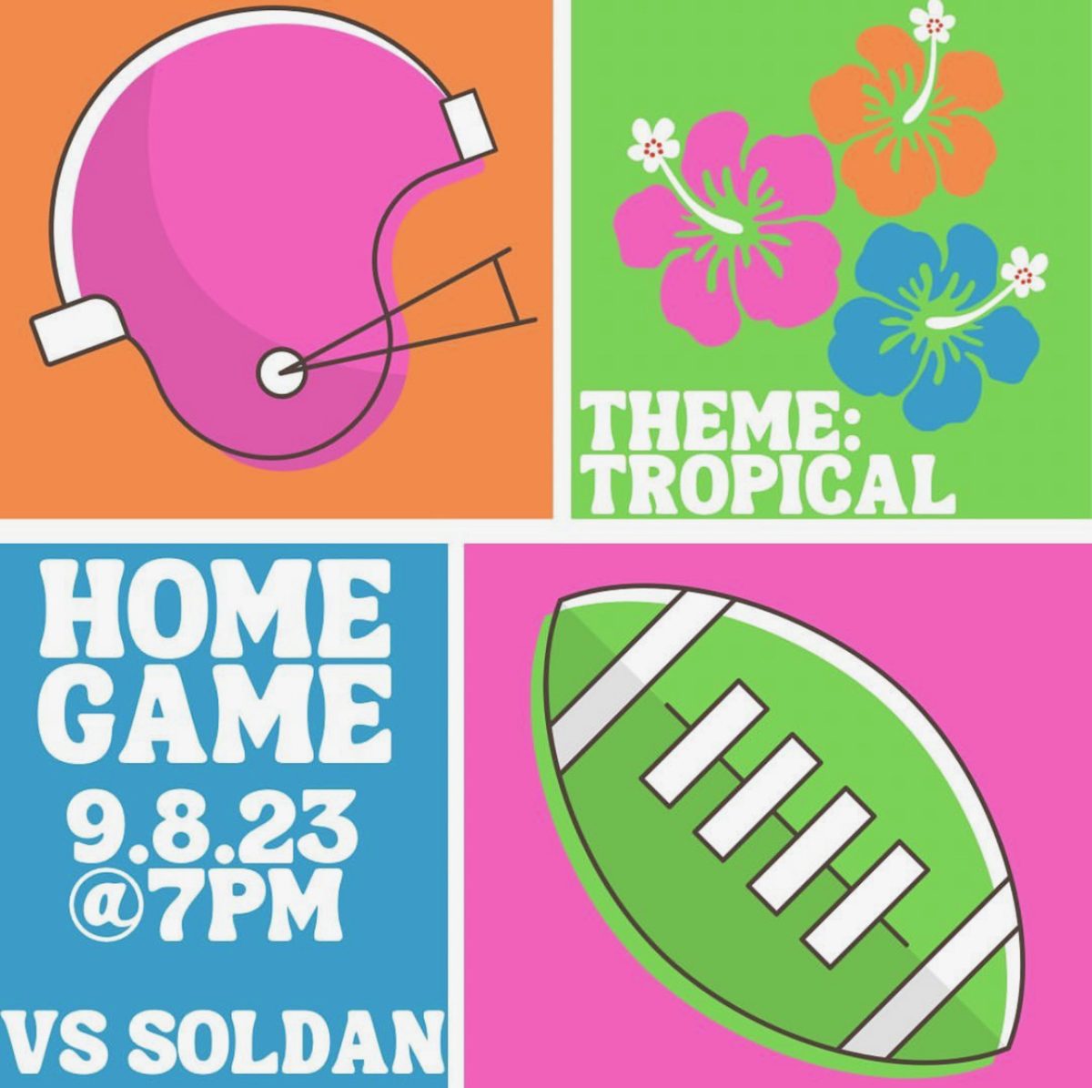 An+%40orangerush+post+on+Sept.+8+announced+a+tropical-themed+football+game.