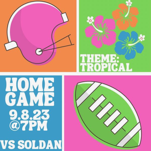 An @orangerush post on Sept. 8 announced a tropical-themed football game.