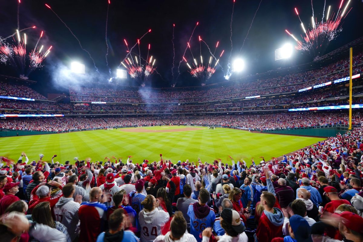 Phillies fans celebrate after a win over the Arizona Diamondbacks in the NLCS.