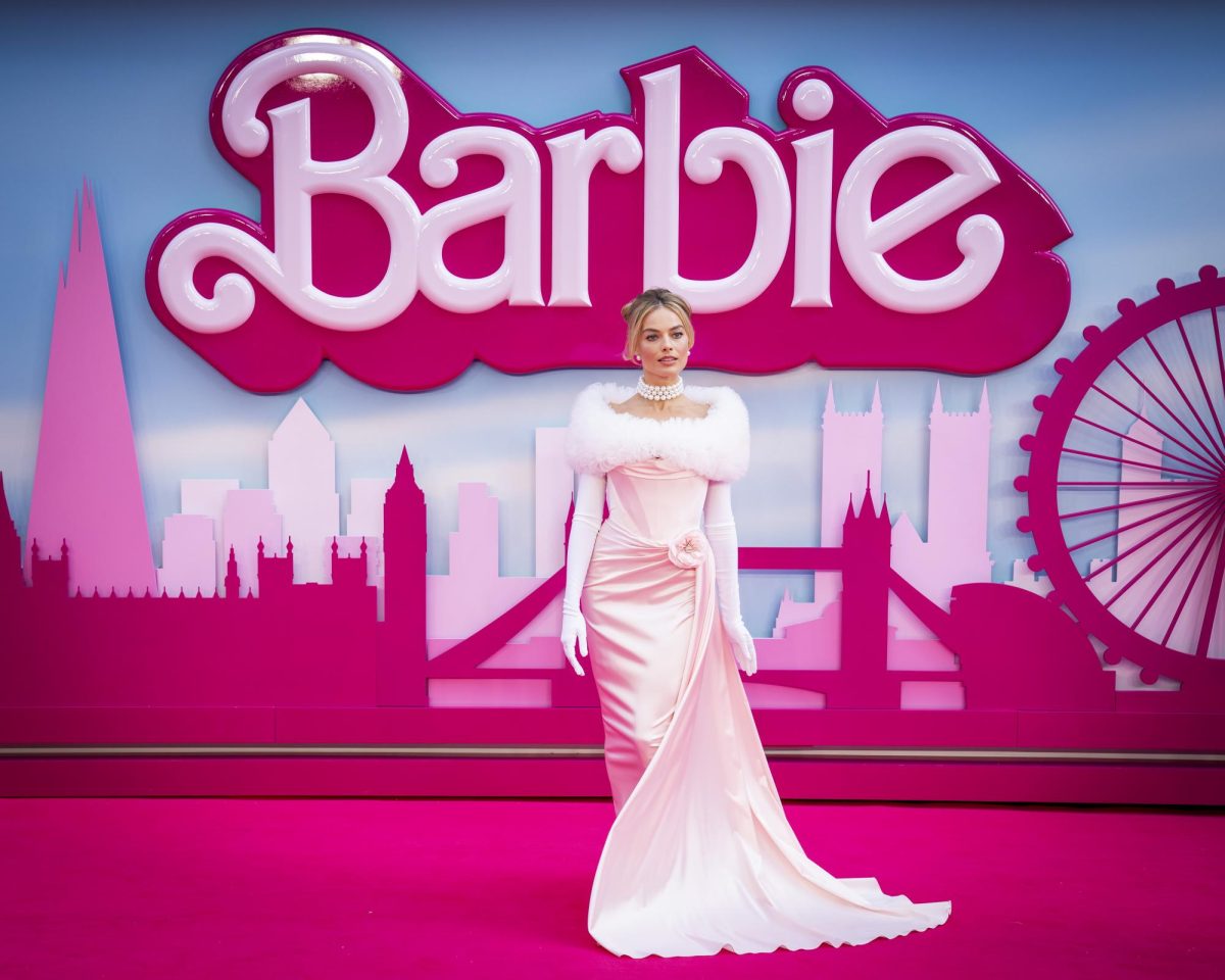 Margot Robbie poses upon arrival at the premiere of the film Barbie on July 12, in London.