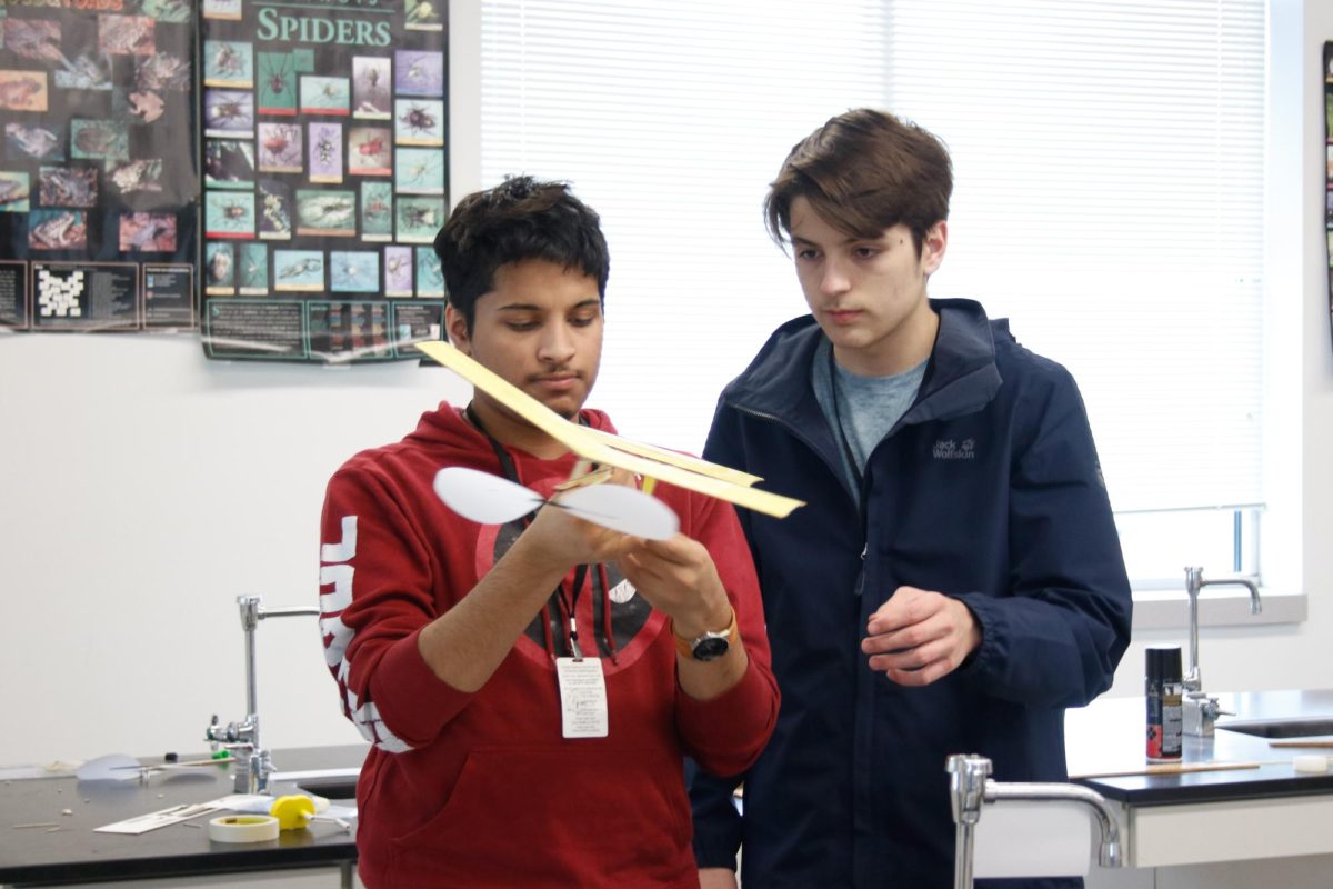 Ammar Bahrainwala designs a glider with his teammate for last years Science Olympiad.