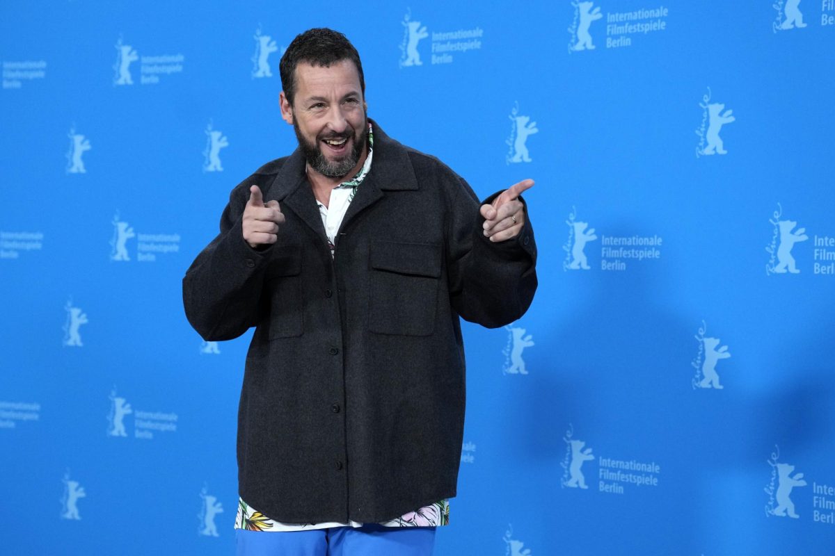 Actor Adam Sandler poses at a photo-call for the movie "Spaceman" during a film festival in Berlin, Feb. 21, 2024.